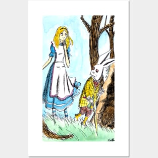 Alice and the White Rabbit Posters and Art